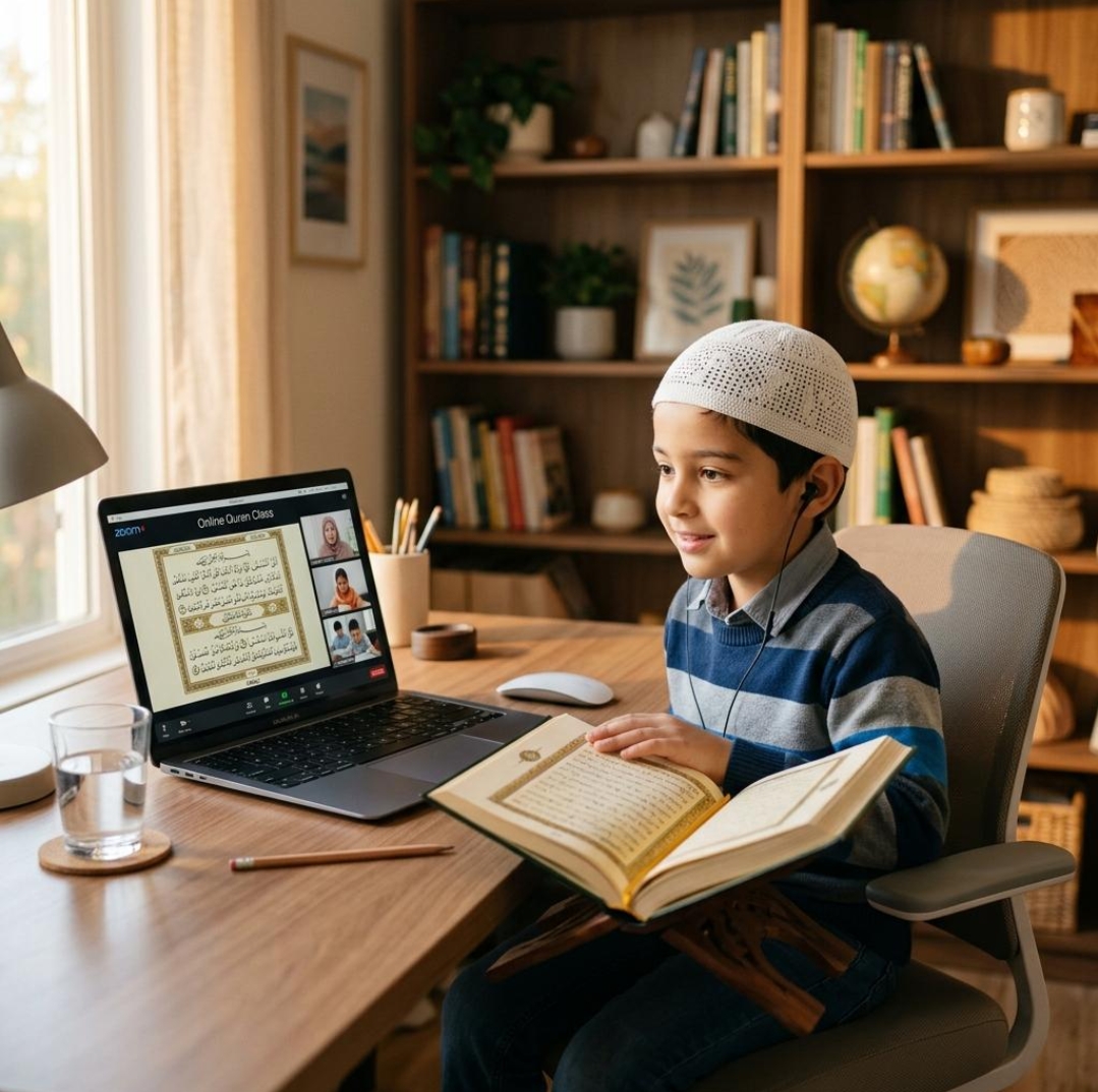 Student learning Quran online with Al Shaimaa Quran Academy